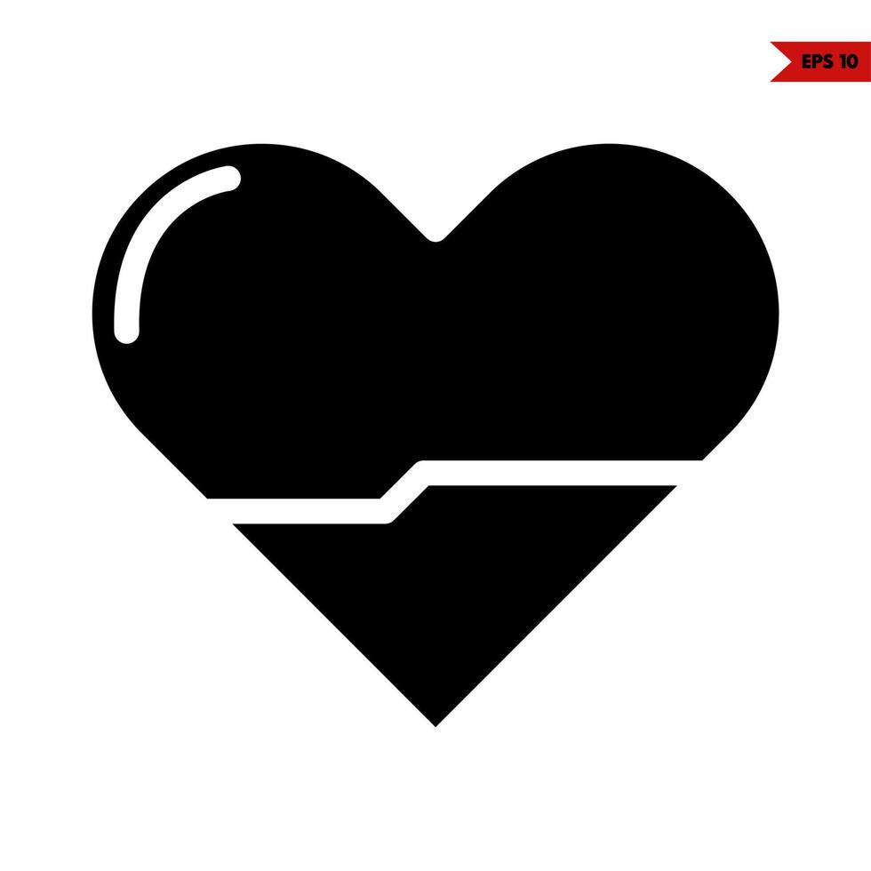 icône de glyphe de battement de coeur vecteur