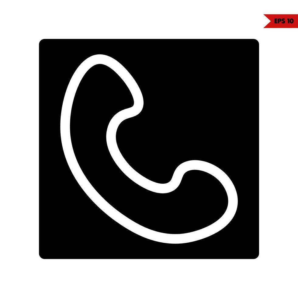cellule téléphone dans Cadre glyphe icône vecteur