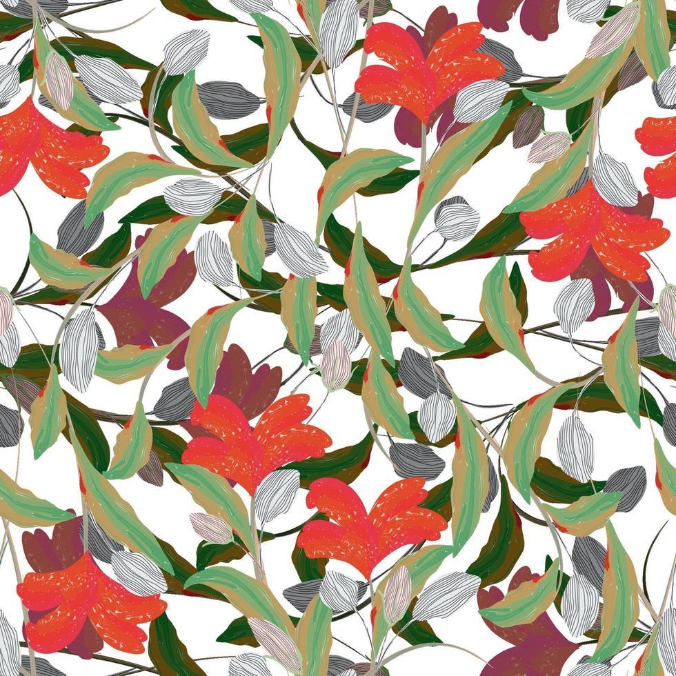 conception de modèle de répétition floral organique abstrait moderne vecteur