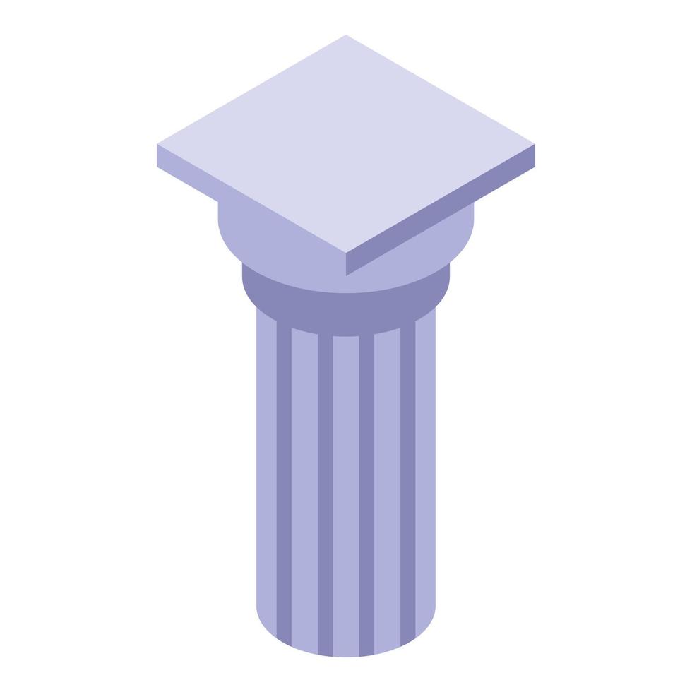 grec colonne icône isométrique vecteur. Rome histoire vecteur