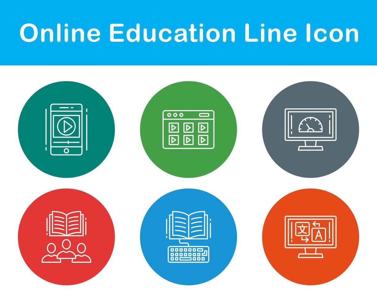 jeu d'icônes vectorielles de l'éducation en ligne vecteur