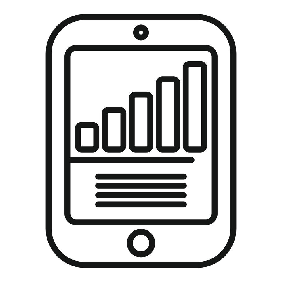 tablette investir icône contour vecteur. Succès la finance vecteur