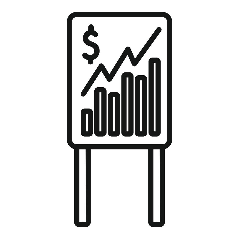 résultat argent icône contour vecteur. Succès investir vecteur