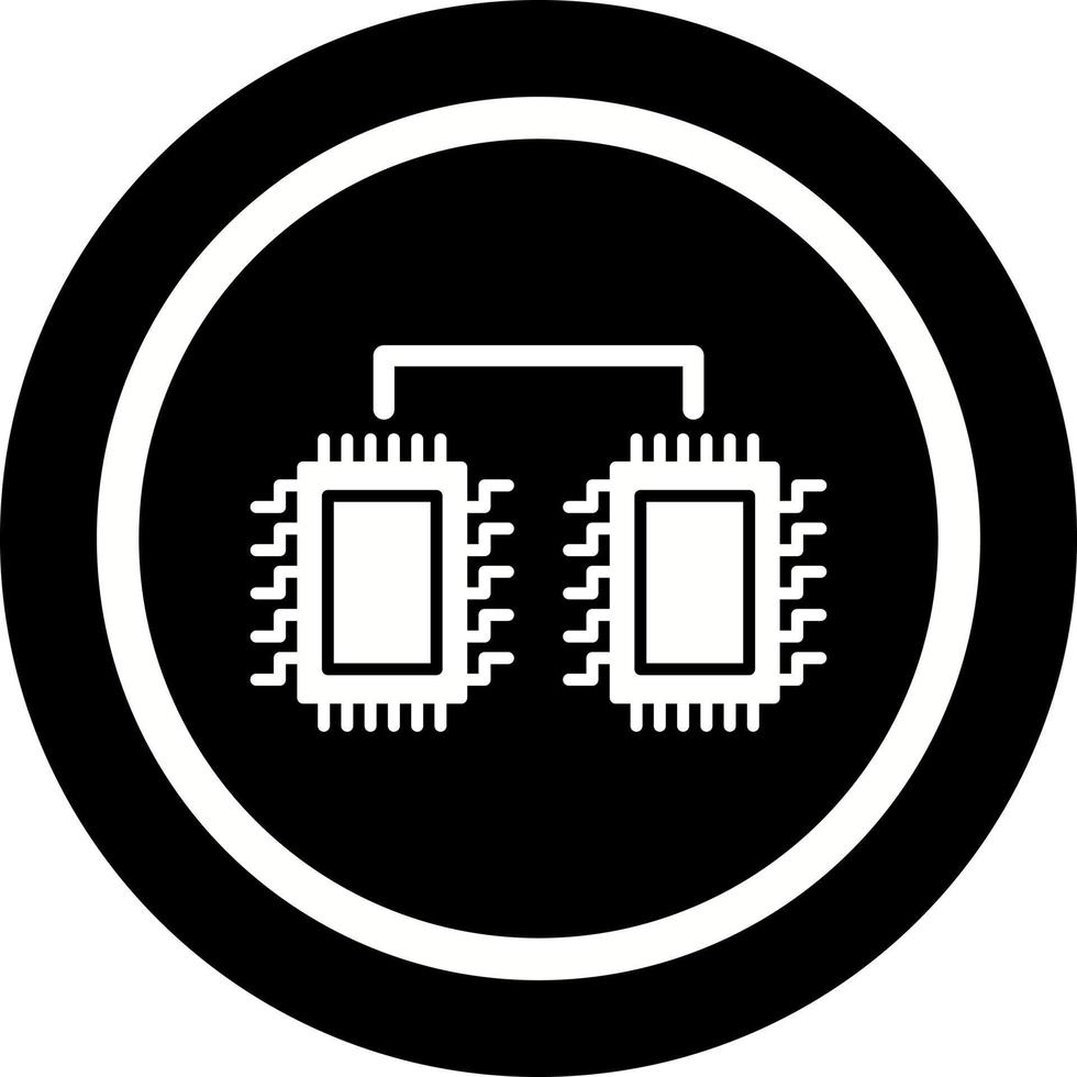 icône de vecteur de processeurs connectés