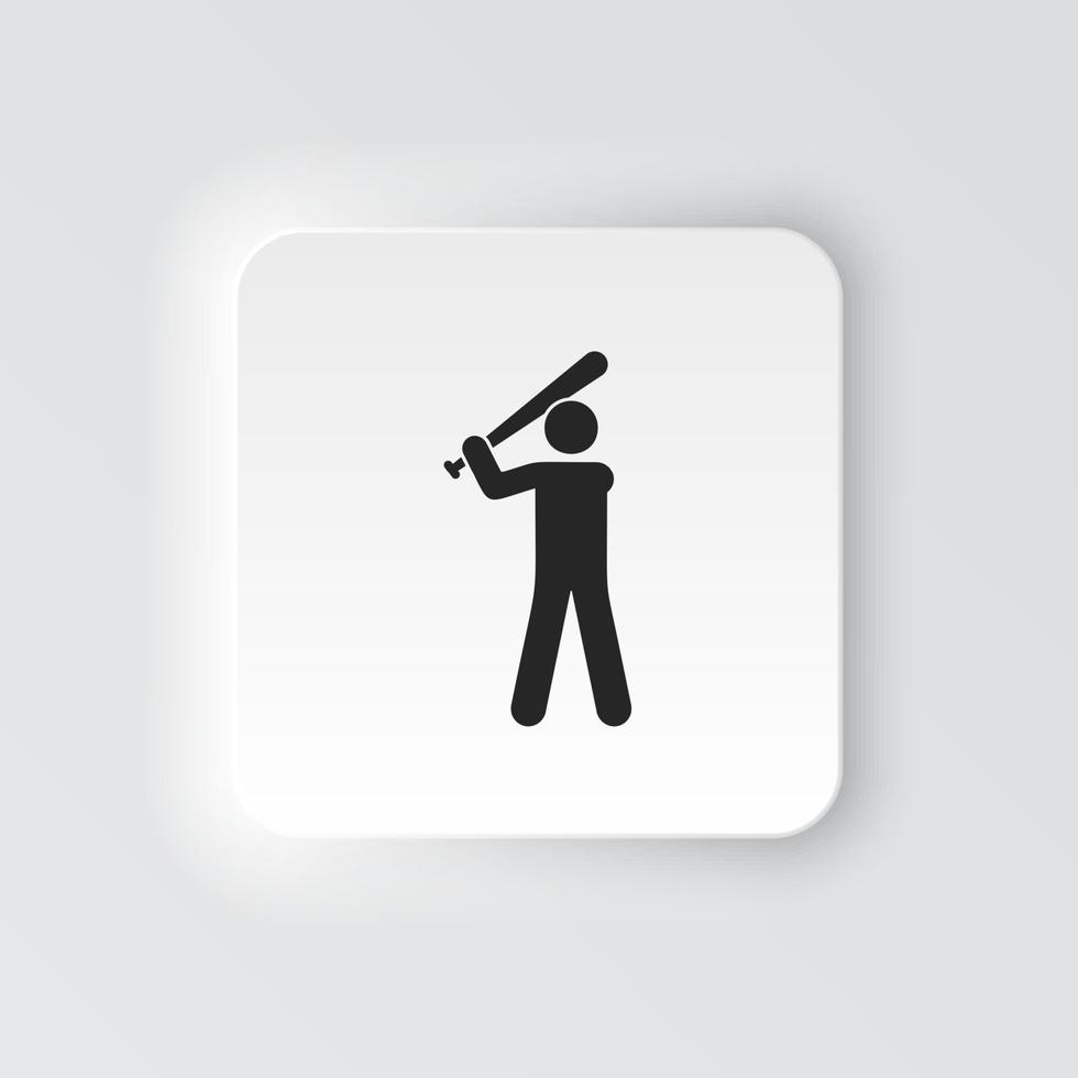 rectangle bouton icône base-ball. bouton bannière rectangle badge interface pour application illustration sur néomorphe style sur blanc Contexte vecteur