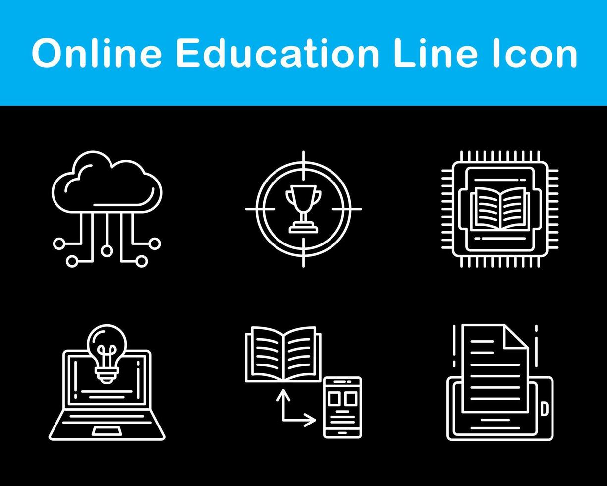 jeu d'icônes vectorielles de l'éducation en ligne vecteur