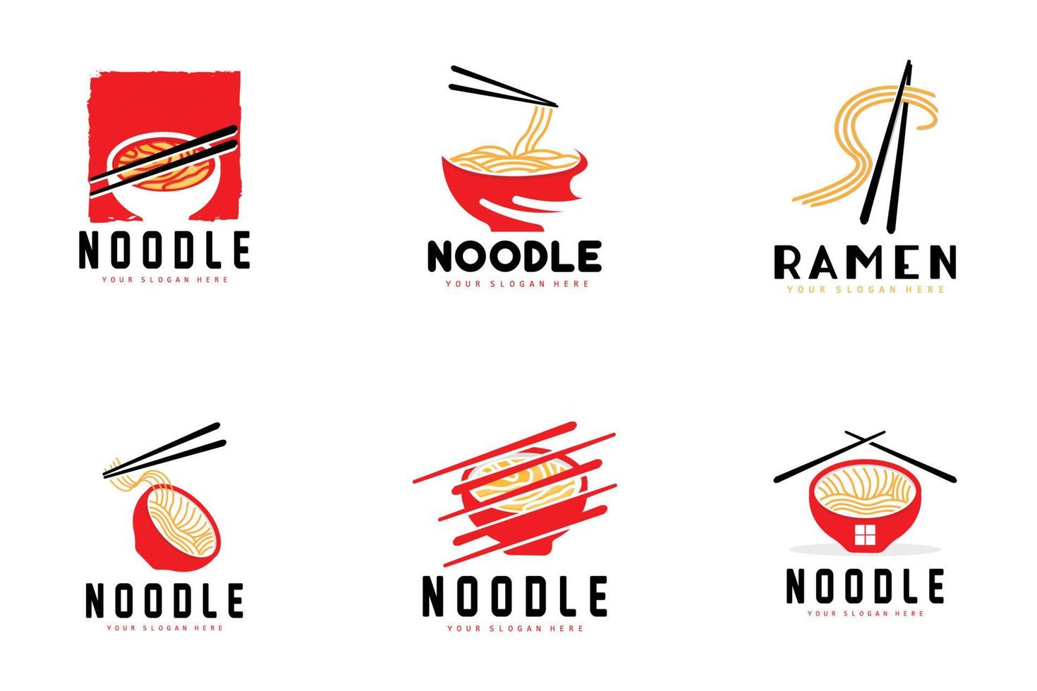 logo de nouilles, vecteur de ramen, cuisine chinoise, conception de marque de restauration rapide, marque de produit, café, logo d'entreprise