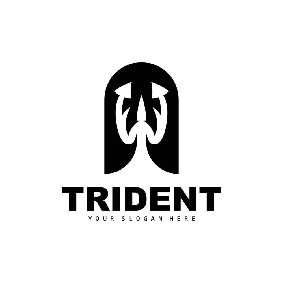 trident logo, vecteur la magie lance de poseidon Neptune, triton Roi conception, modèle icône marque illustration