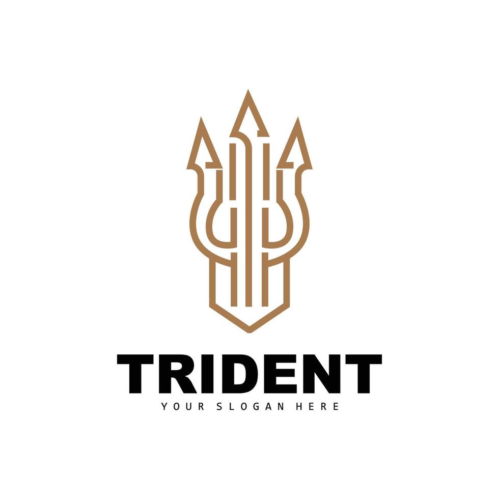 trident logo, vecteur la magie lance de poseidon Neptune, triton Roi conception, modèle icône marque illustration