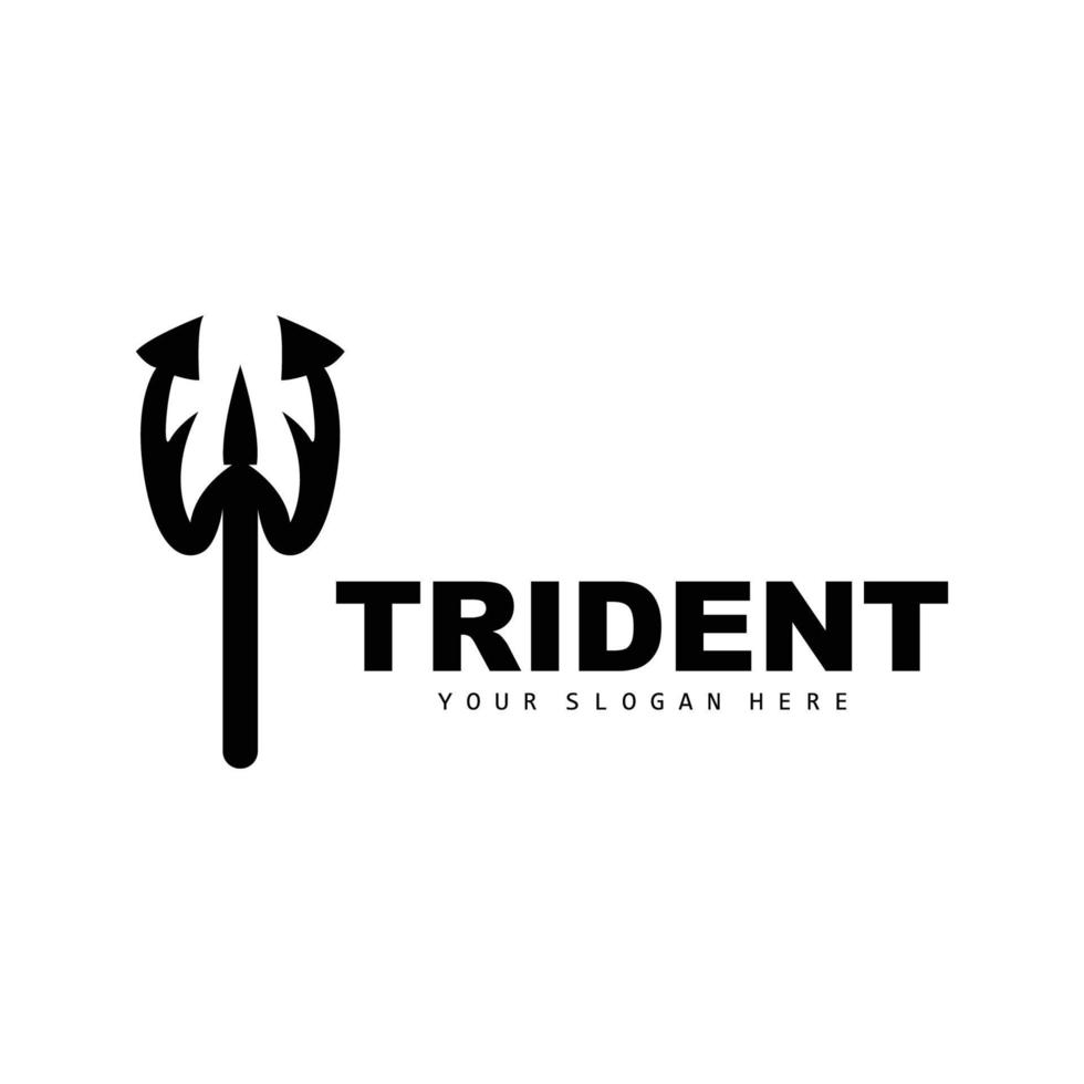 trident logo, vecteur la magie lance de poseidon Neptune, triton Roi conception, modèle icône marque illustration