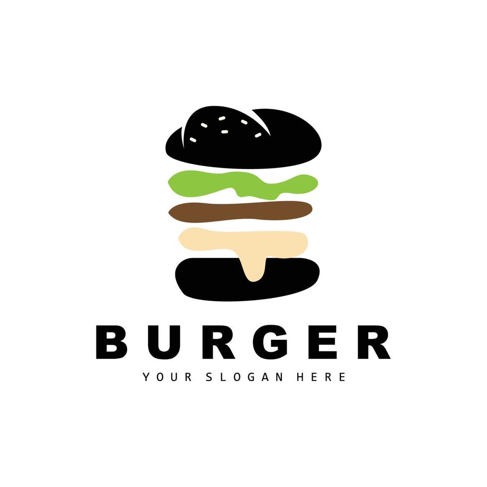 Burger logo, vite nourriture conception, pain et des légumes vecteur, vite nourriture restaurant marque icône illustration vecteur