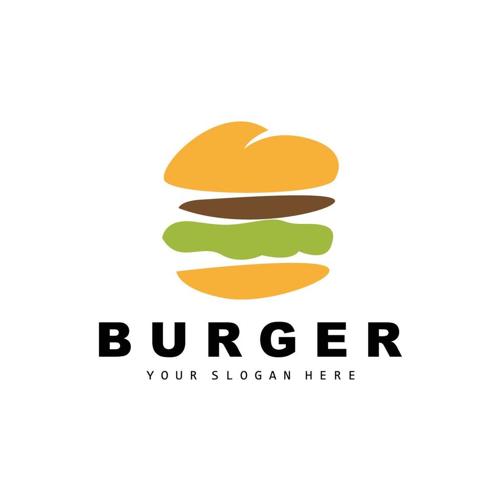 Burger logo, vite nourriture conception, pain et des légumes vecteur, vite nourriture restaurant marque icône illustration vecteur