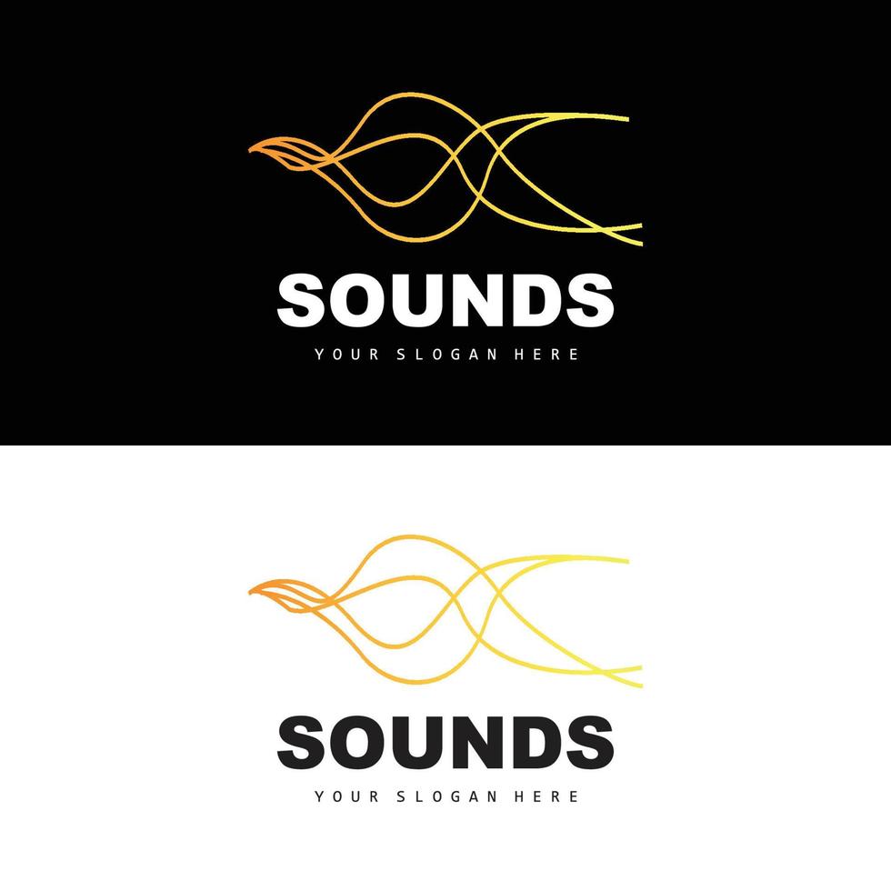 logo d'onde sonore, conception d'égaliseur, vibration d'onde musicale, icône vectorielle simple avec style de ligne vecteur