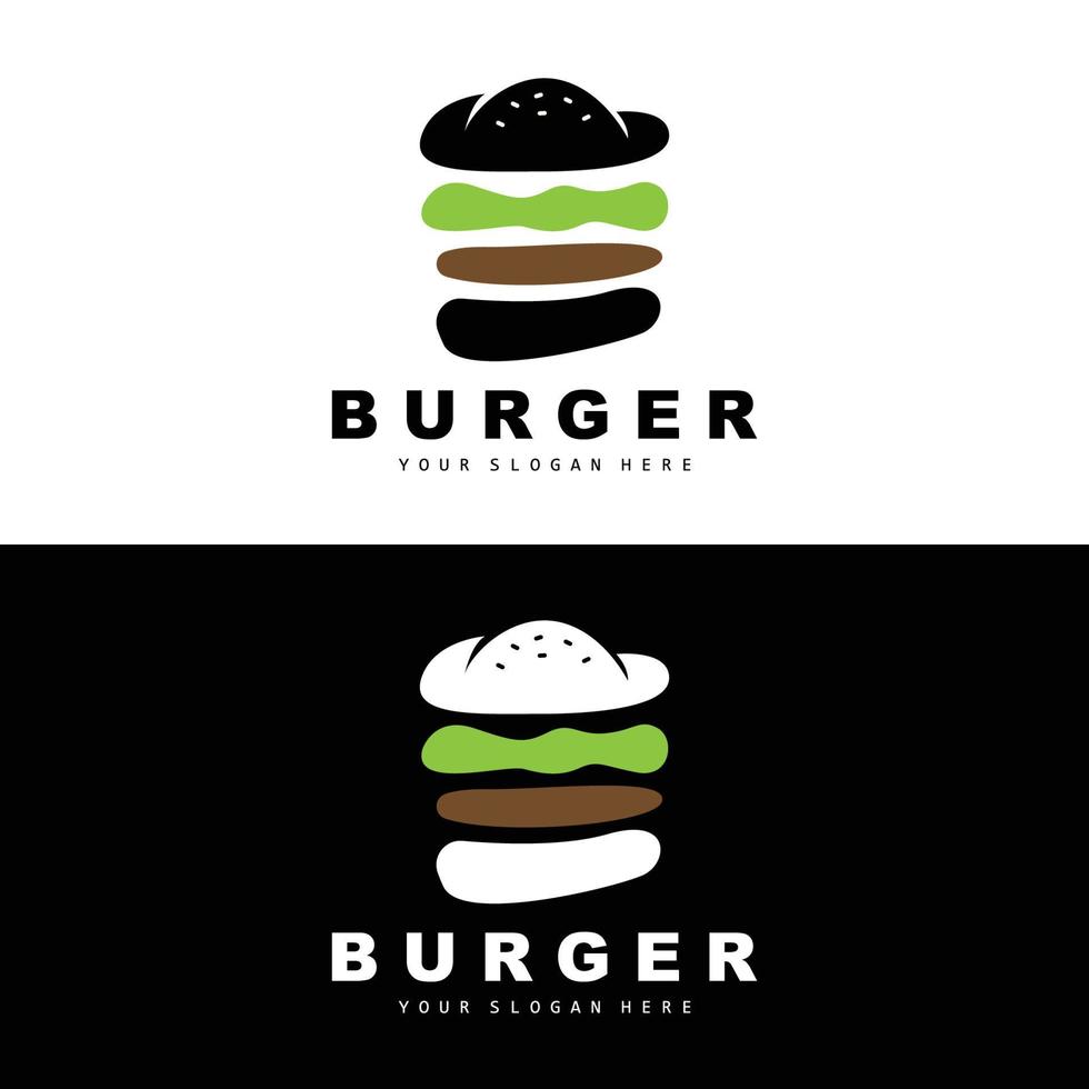 Burger logo, vite nourriture conception, pain et des légumes vecteur, vite nourriture restaurant marque icône illustration vecteur