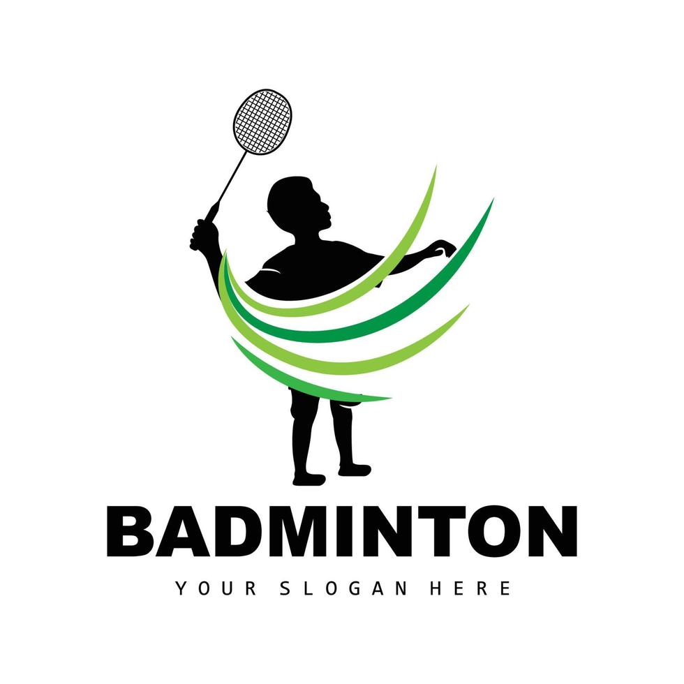badminton logo, sport branche conception, vecteur abstrait badminton joueurs silhouette collection