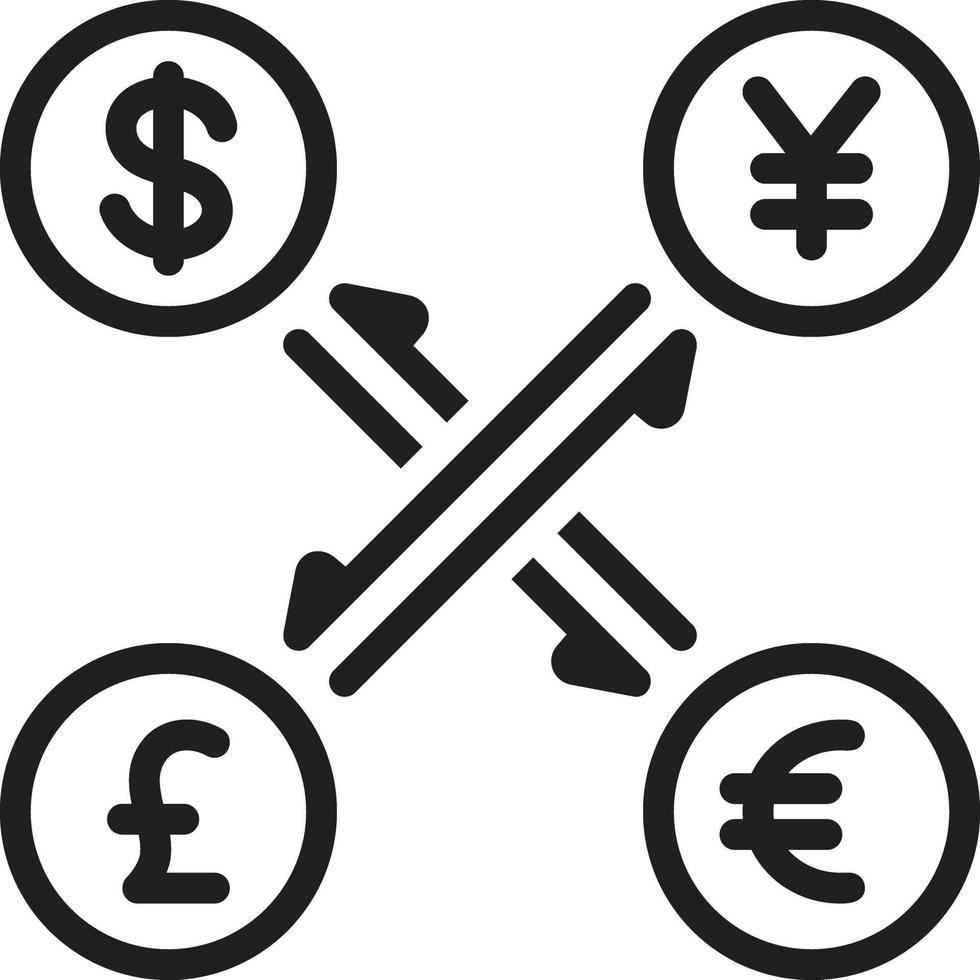 icône de ligne pour la monnaie vecteur