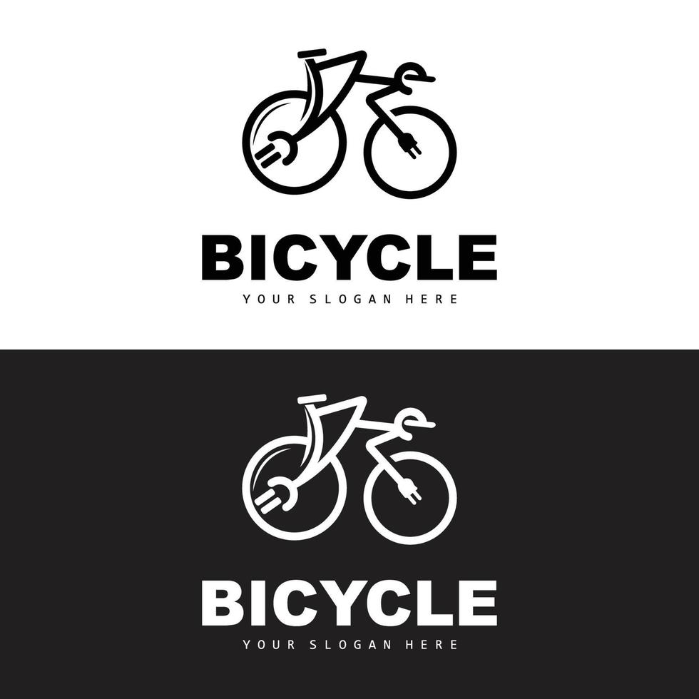 électrique vélo logo, véhicule conception, sport bicyclette vecteur, bicyclette modèle icône illustration vecteur