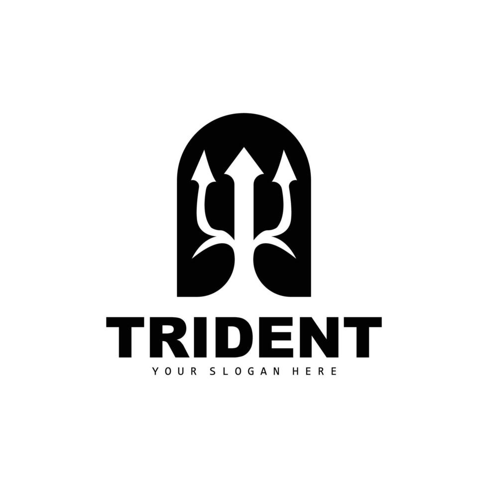 trident logo, vecteur la magie lance de poseidon Neptune, triton Roi conception, modèle icône marque illustration