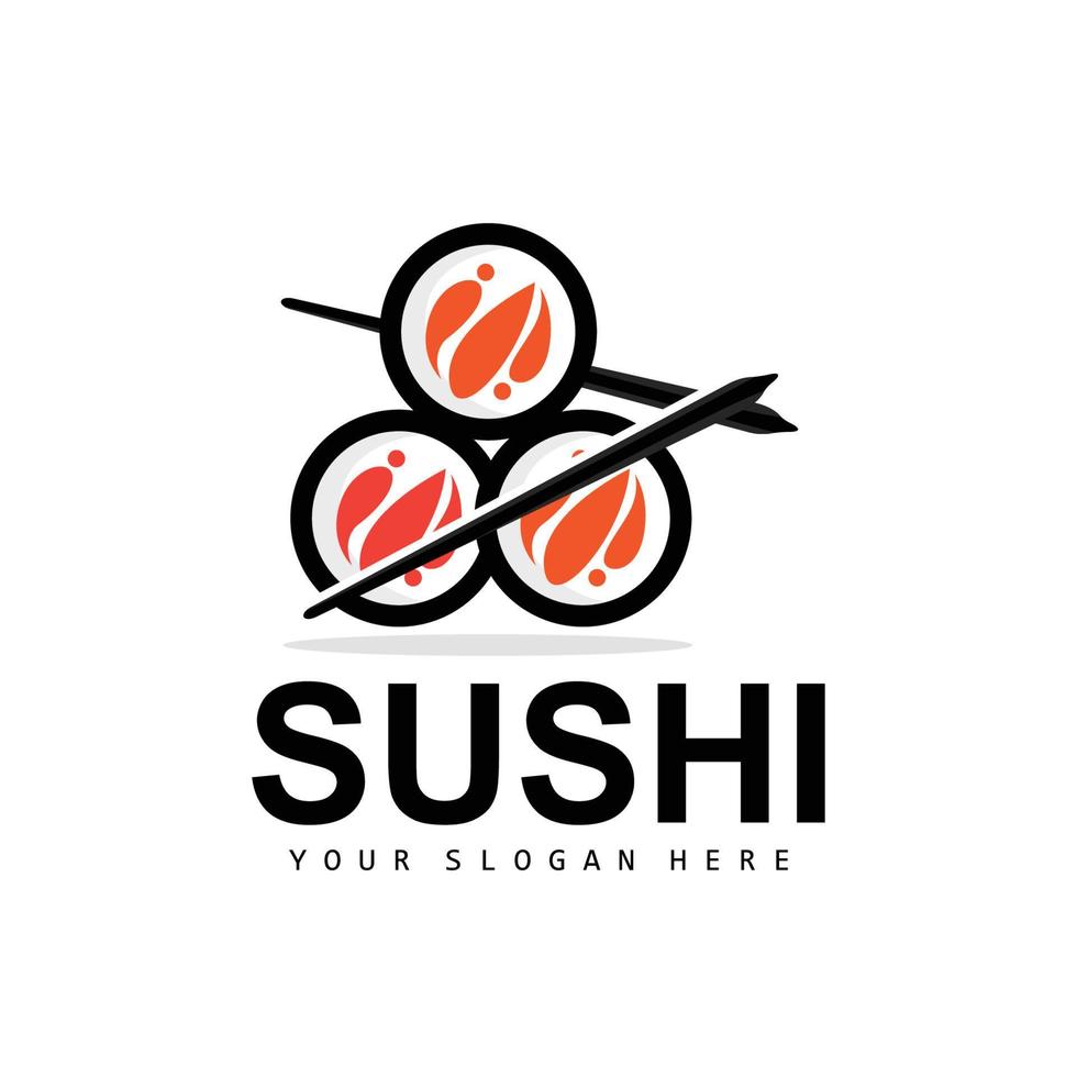 Sushi logo, Japonais nourriture Sushi Fruit de mer vecteur, Japonais cuisine produit marque conception, modèle icône vecteur