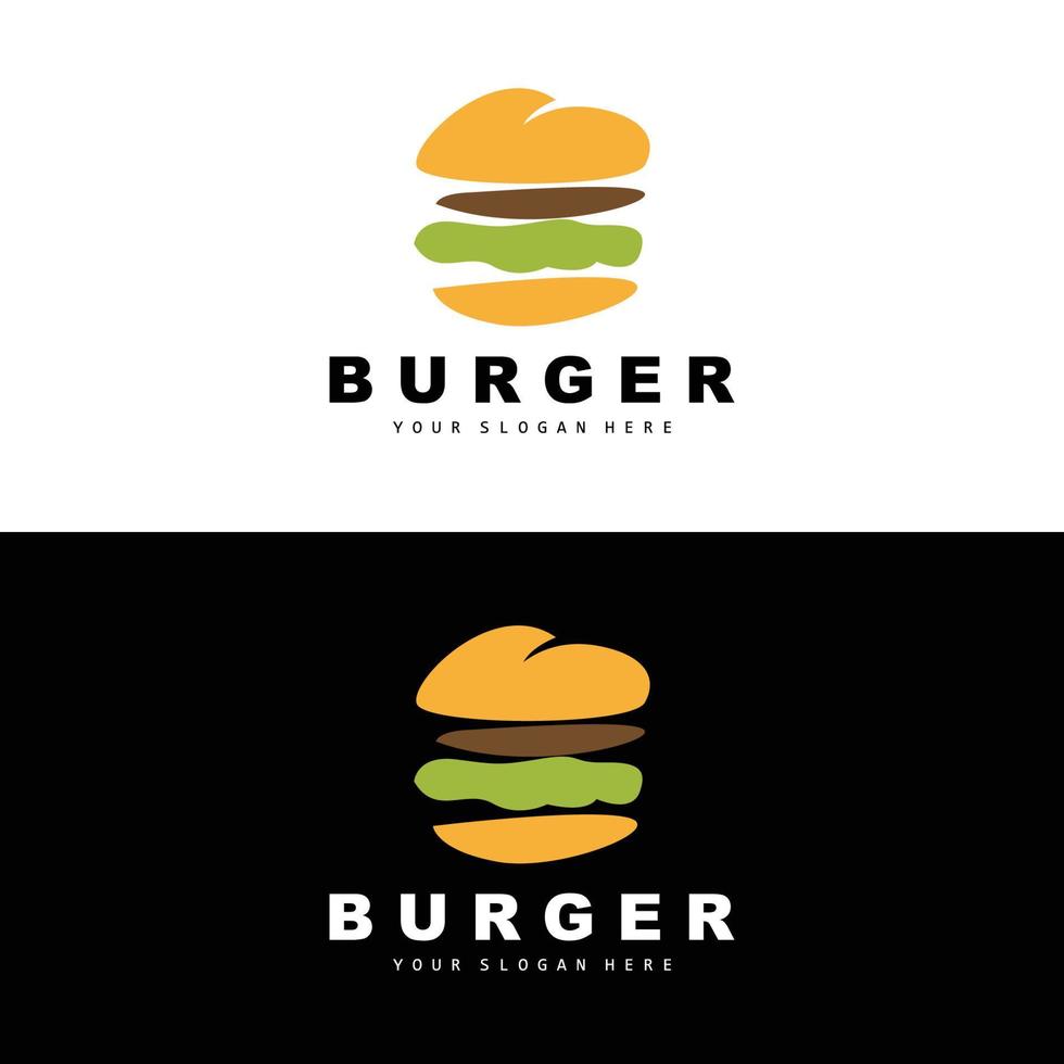 Burger logo, vite nourriture conception, pain et des légumes vecteur, vite nourriture restaurant marque icône illustration vecteur