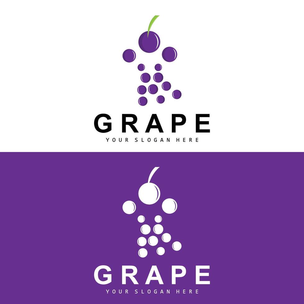 grain de raisin fruit logo, cercle style fruit conception, grain de raisin ferme vecteur, du vin boire, la nature icône, illustration modèle vecteur