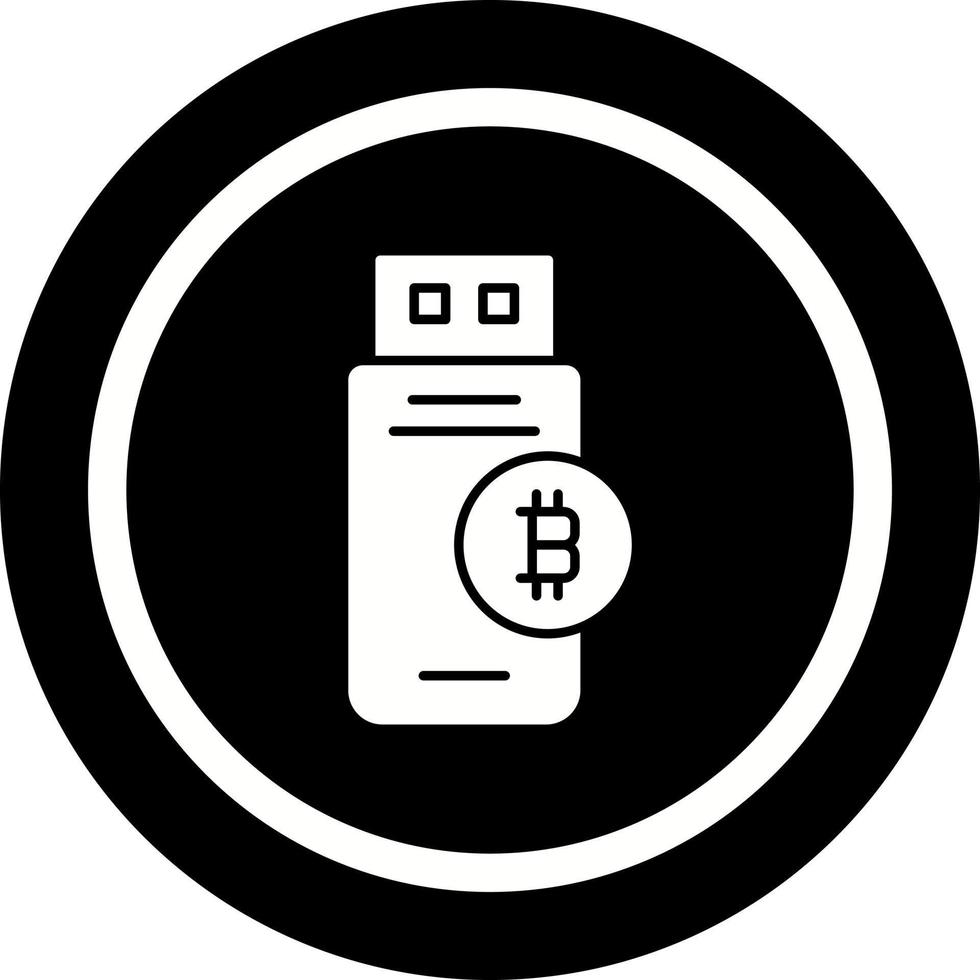 icône de vecteur de périphérique usb bitcoin