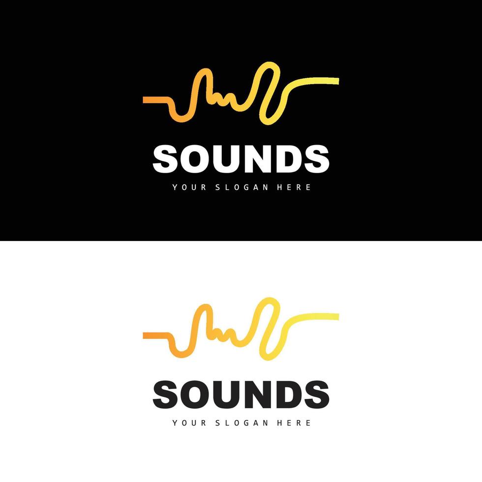 logo d'onde sonore, conception d'égaliseur, vibration d'onde musicale, icône vectorielle simple avec style de ligne vecteur