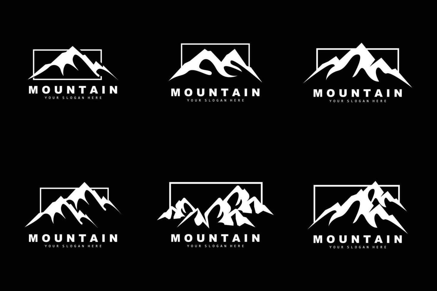 création de logo de montagne, lieu de vecteur pour randonneur amoureux de la nature