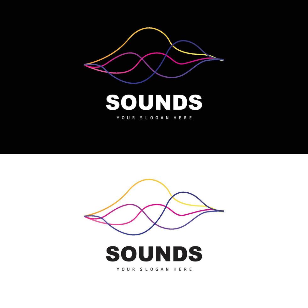 logo d'onde sonore, conception d'égaliseur, vibration d'onde musicale, icône vectorielle simple avec style de ligne vecteur