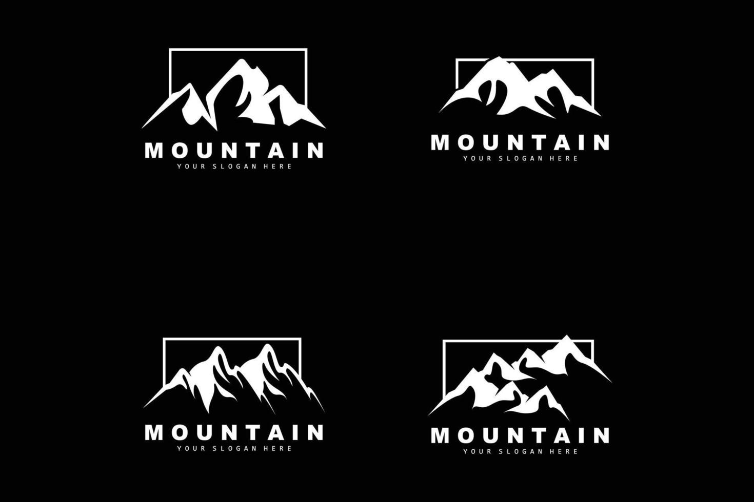 création de logo de montagne, lieu de vecteur pour randonneur amoureux de la nature