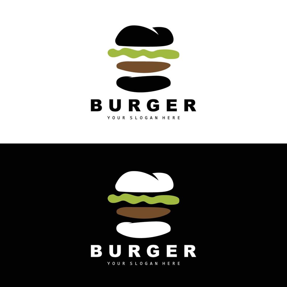 Burger logo, vite nourriture conception, pain et des légumes vecteur, vite nourriture restaurant marque icône illustration vecteur