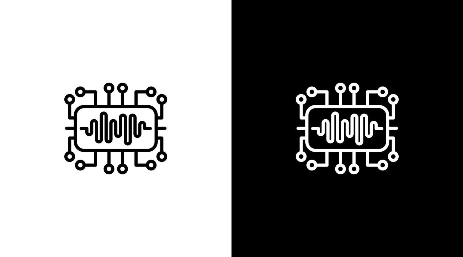 l'audio La technologie logo du son vague voix système contour icône conception vecteur