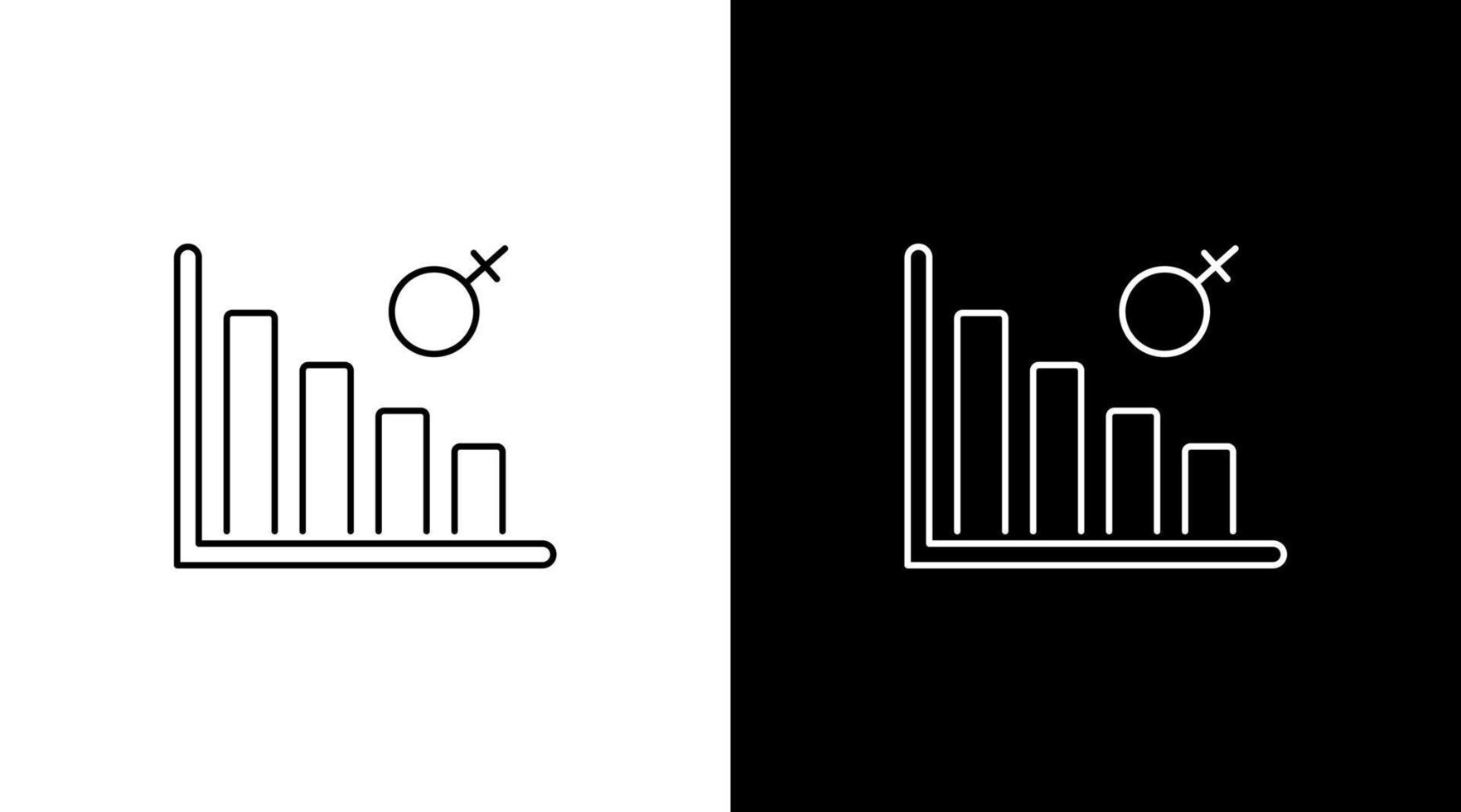 femelle population vers le bas statistique infographie Les données une analyse contour icône conception graphique bar vecteur