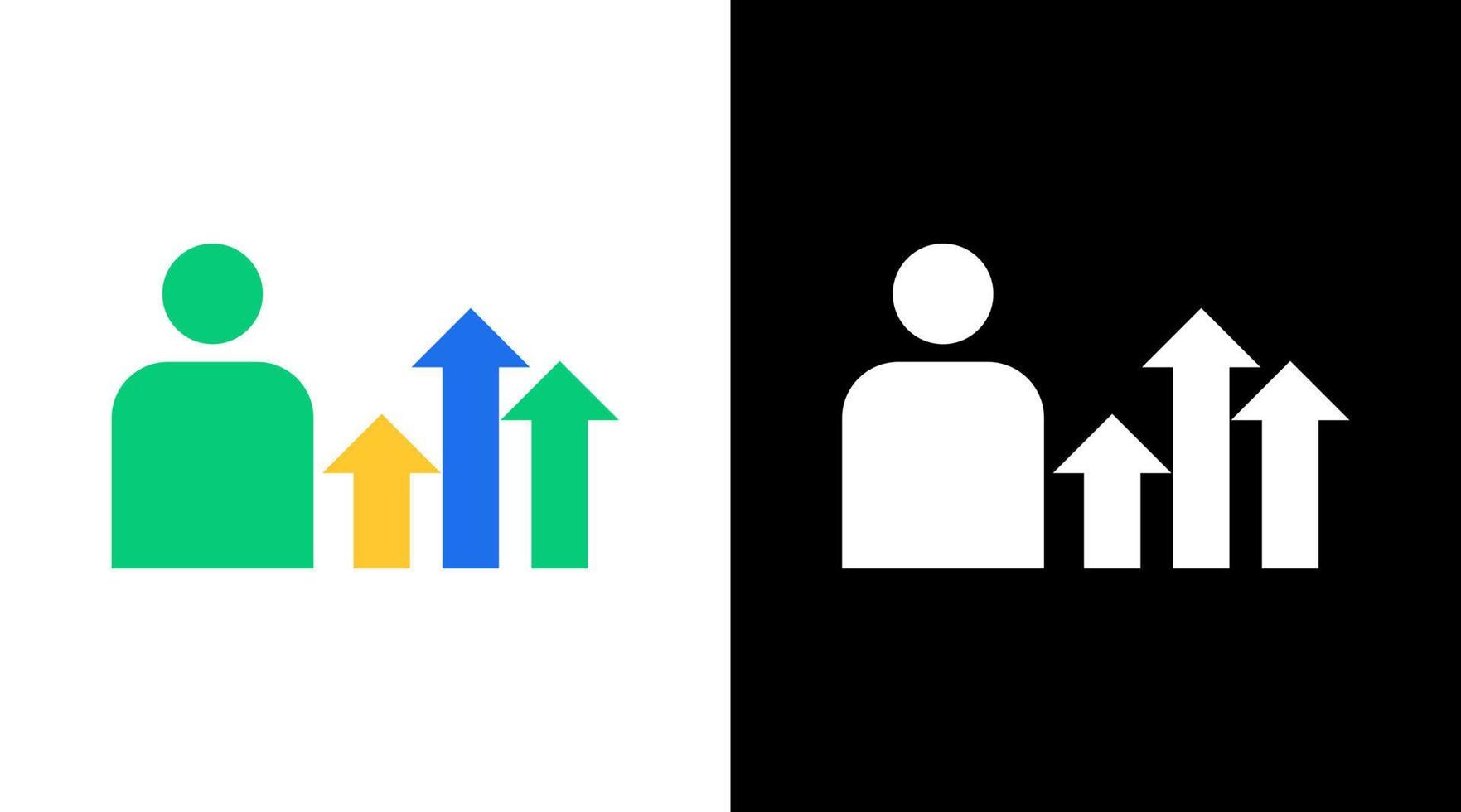 carrière la personne La Flèche en haut Succès le progrès coloré logo icône conception vecteur