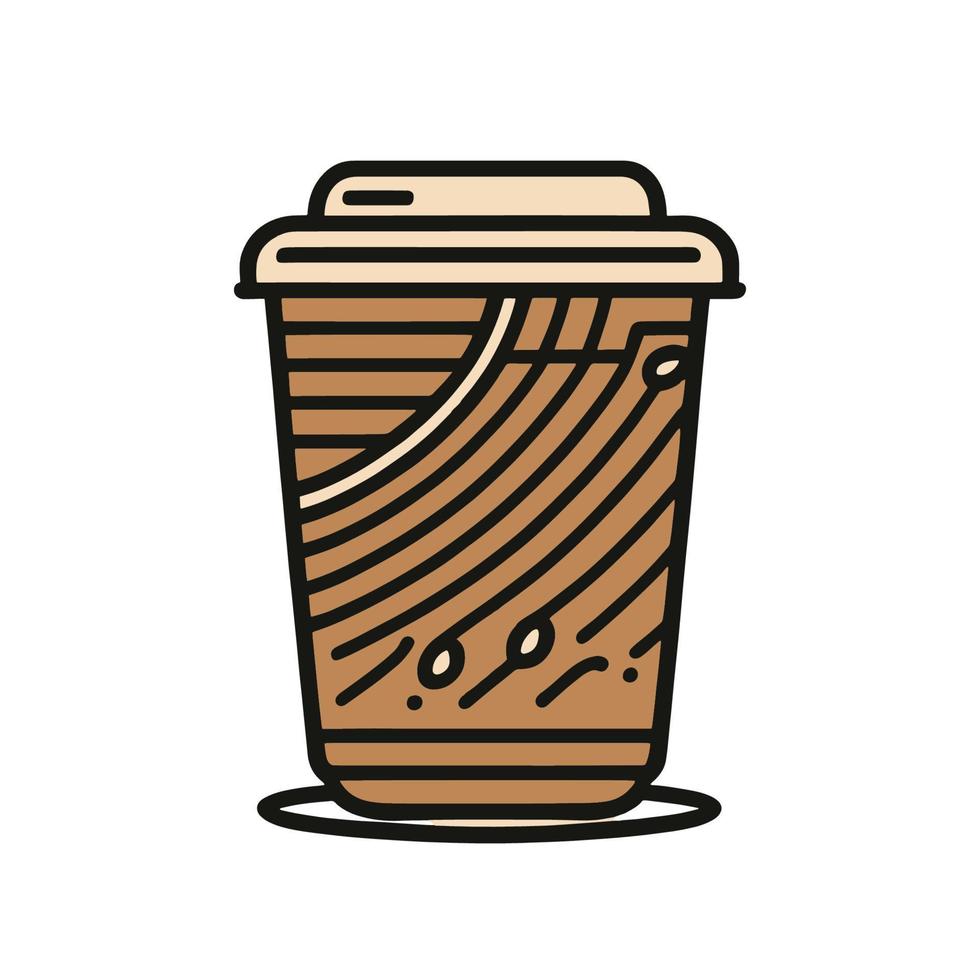 Facile café ligne art icône vecteur illustration. eps10