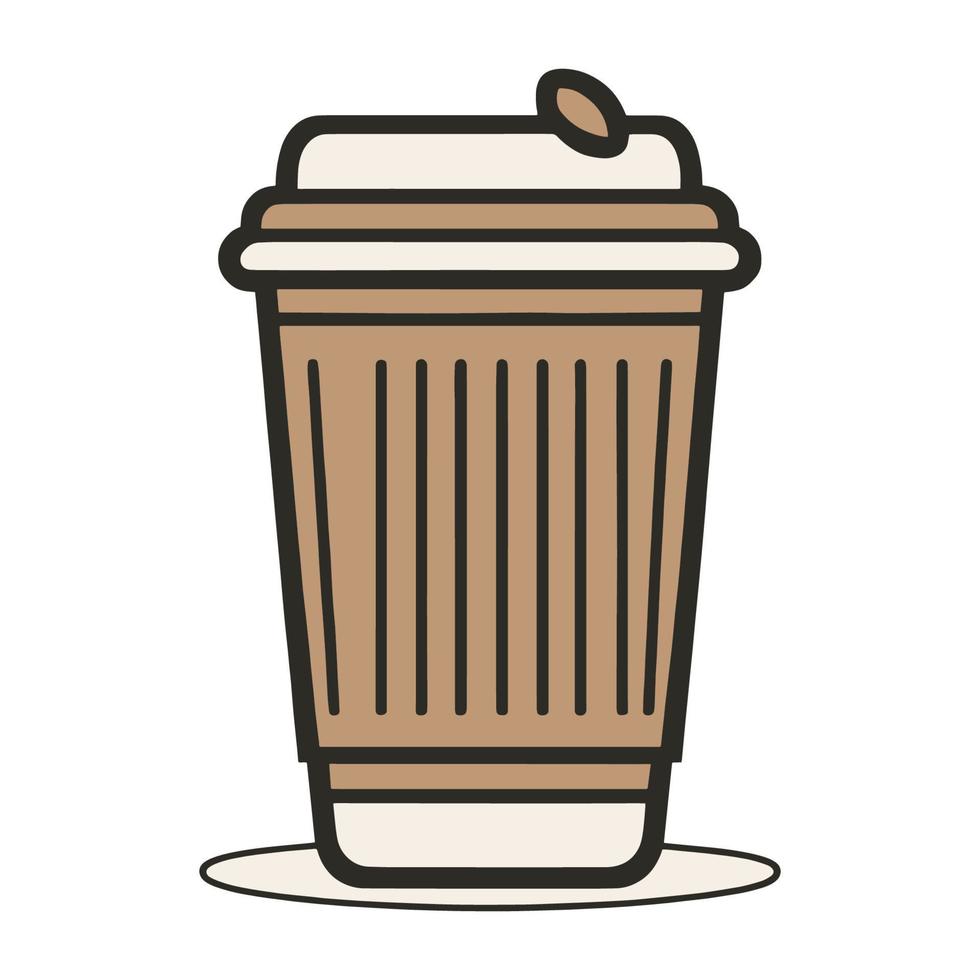 Facile café ligne art icône vecteur illustration.