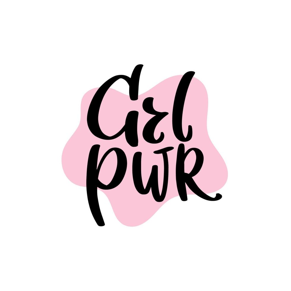 grl pwr une inscription lequel veux dire fille Puissance avec moderne fluide forme sur le Contexte. grl pwr main caractères. féministe slogan. conception pour T-shirt, cartes, social médias, affiches. vecteur