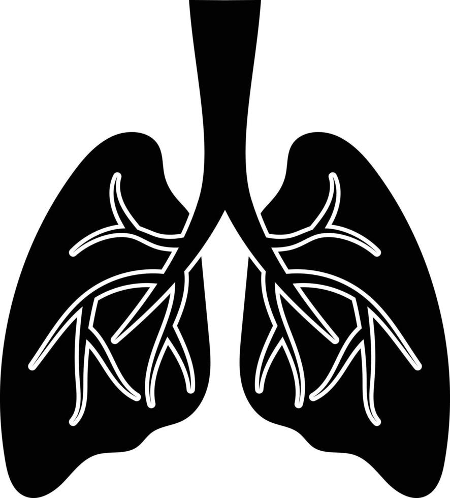 Facile Humain poumons médical icône vecteur