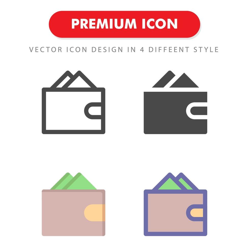 pack d'icônes de portefeuille isolé sur fond blanc. pour la conception de votre site Web, logo, application, interface utilisateur. illustration graphique vectorielle et trait modifiable. eps 10. vecteur
