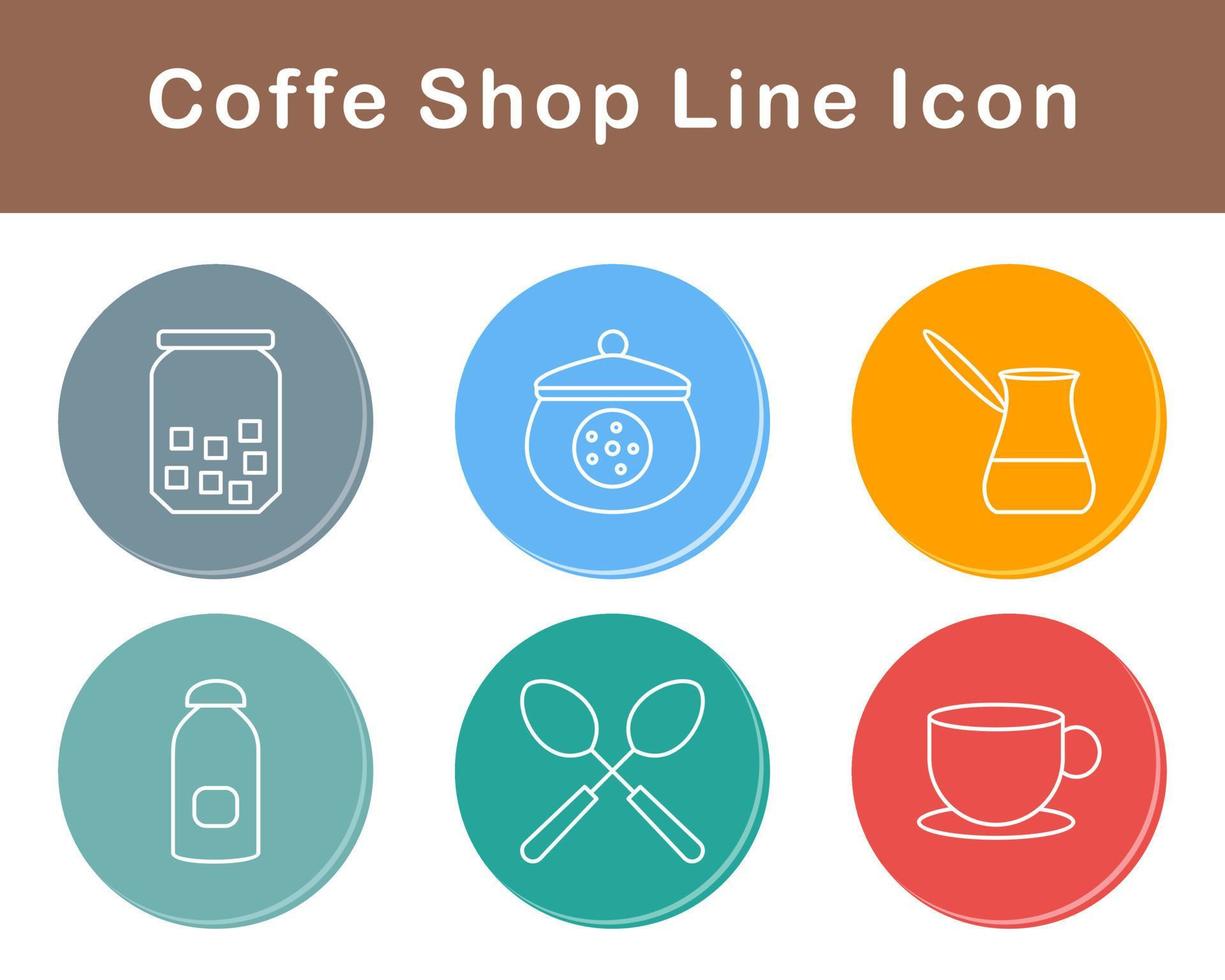 café magasin vecteur icône ensemble