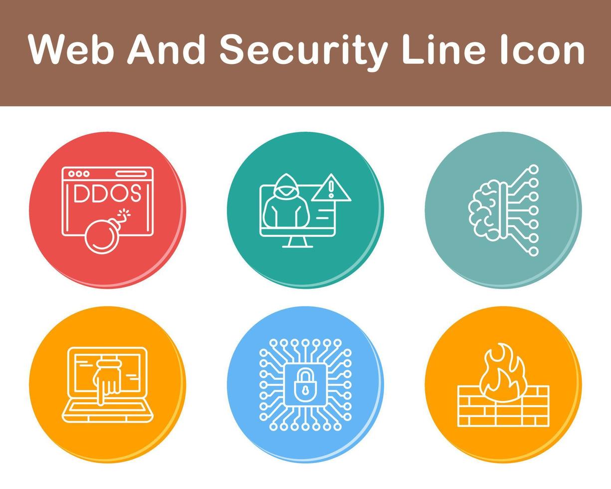 la toile et Sécurité vecteur icône ensemble