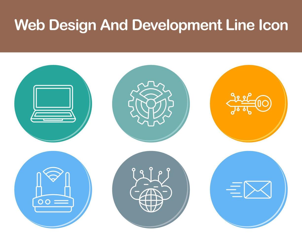 la toile conception et développement vecteur icône ensemble