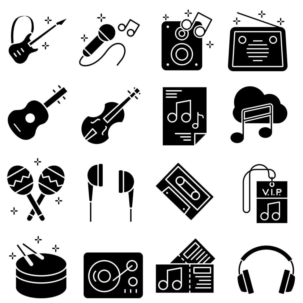 la musique Icônes vecteur ensemble. musical instruments illustration signe collection. du son symboles.