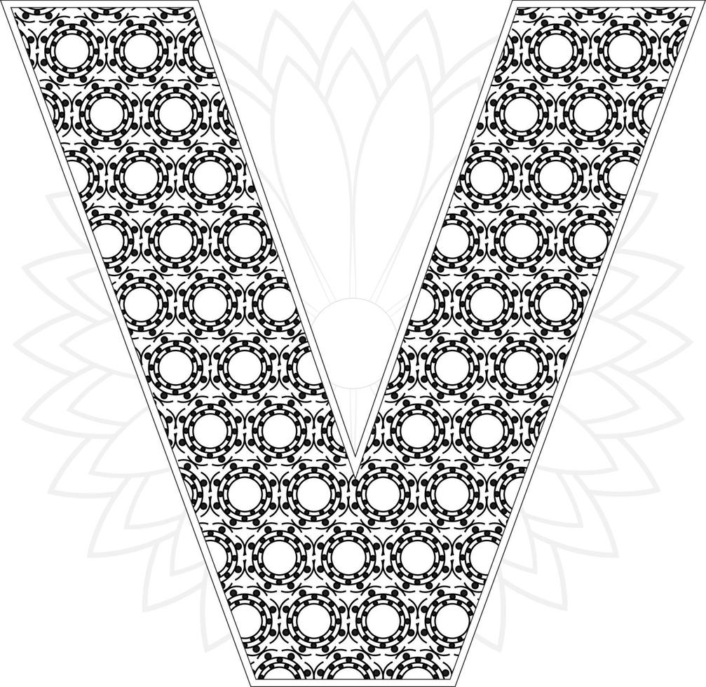 page de coloriage alphabet avec style floral. abc coloriage - lettre un vecteur gratuit