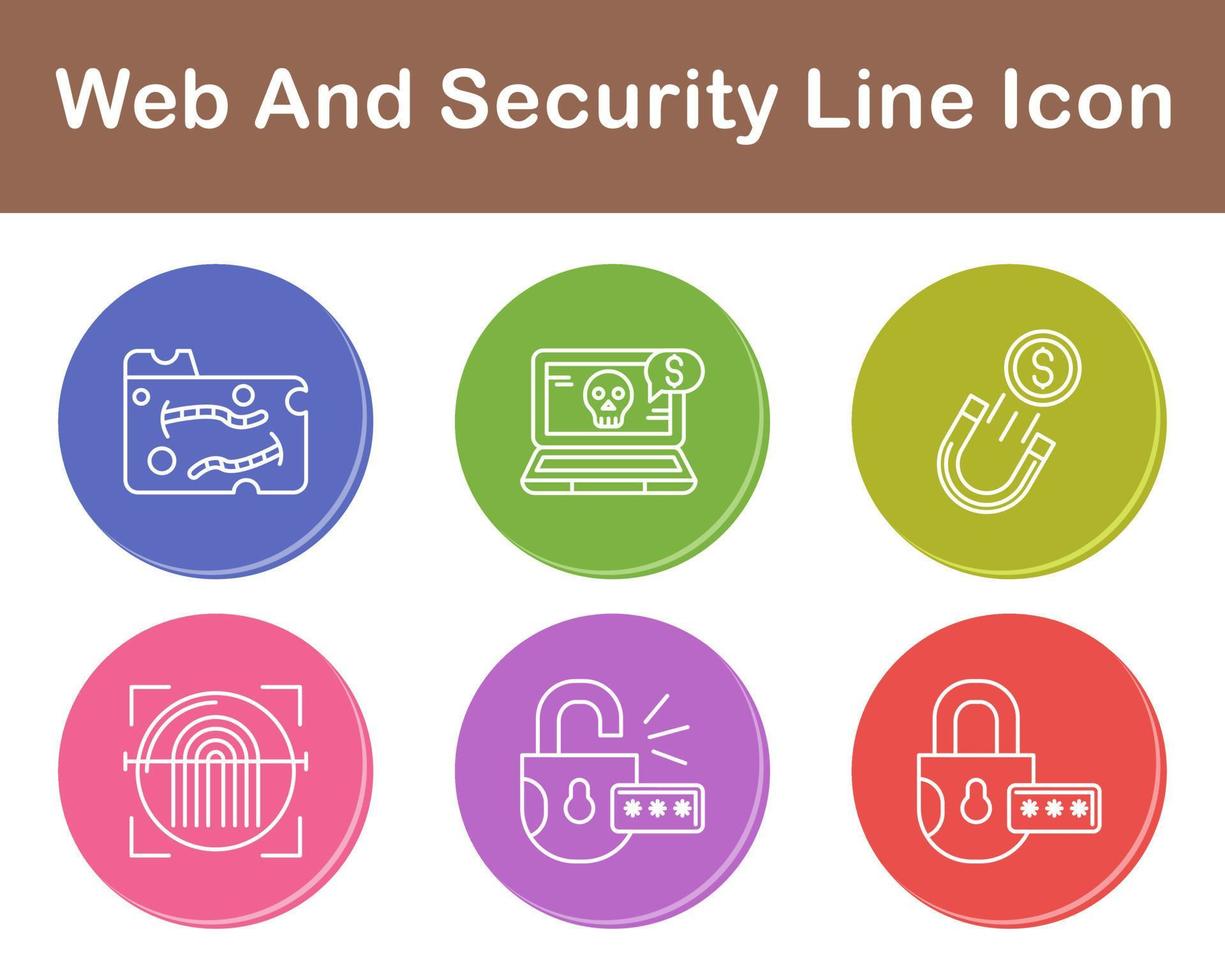 la toile et Sécurité vecteur icône ensemble