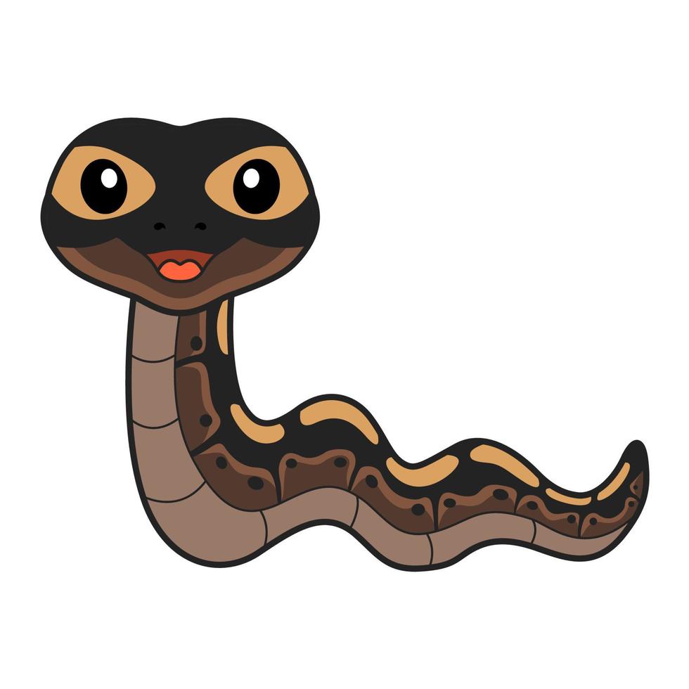 mignonne ghi mojave Balle python dessin animé vecteur