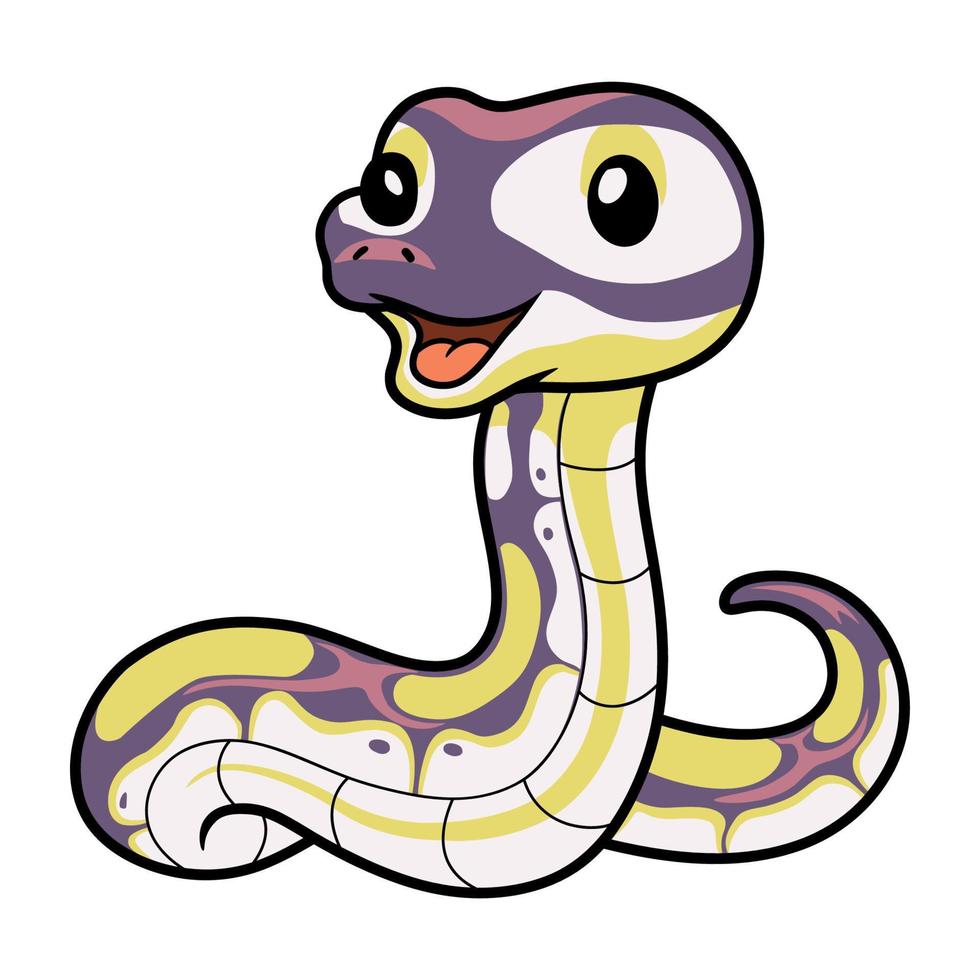 mignonne banane pastel Balle python dessin animé vecteur