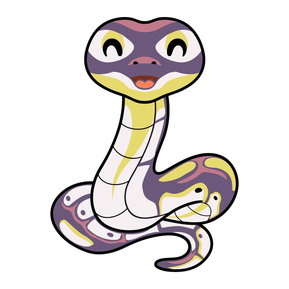 mignonne banane pastel Balle python dessin animé vecteur