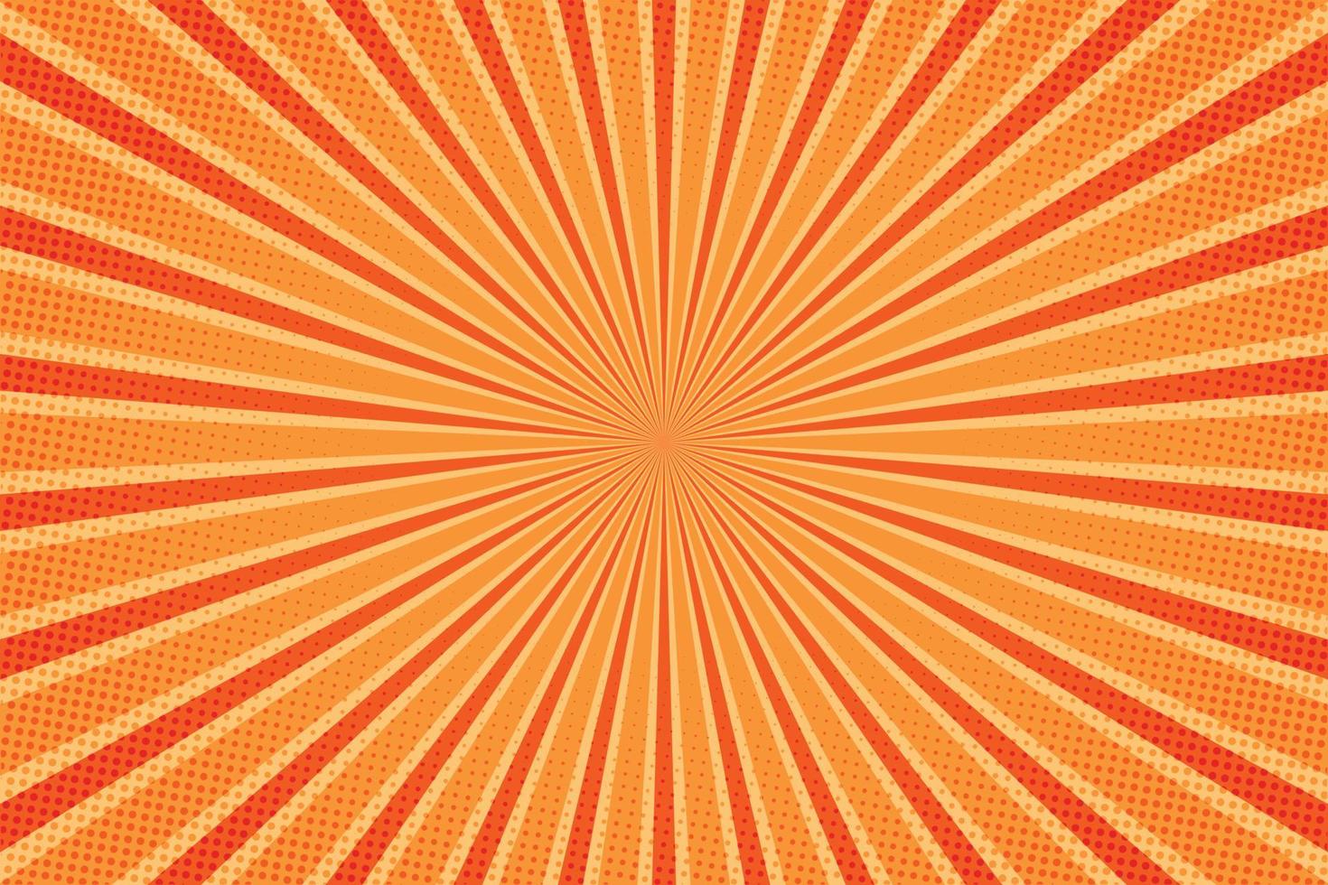 rétro sunburst vecteur sur Orange Contexte