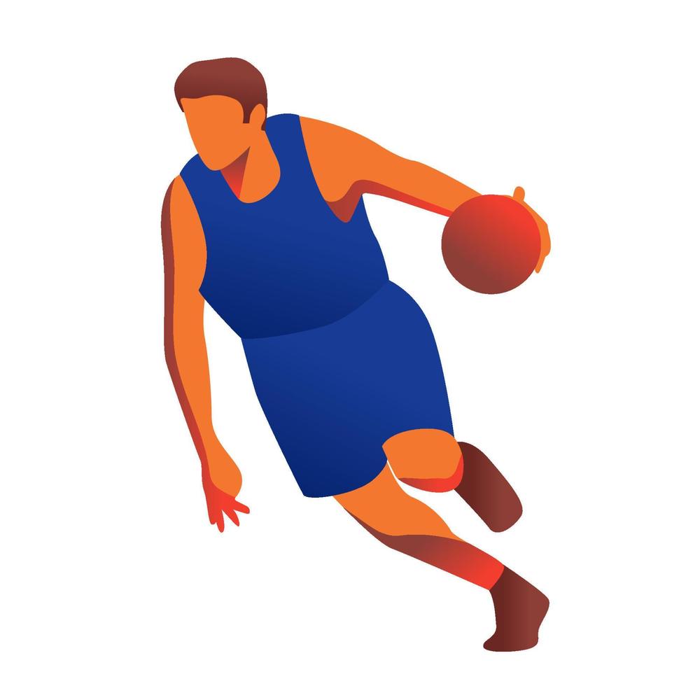 basketball joueur dans action avec une Balle isolé sur blanc Contexte. vecteur illustration.